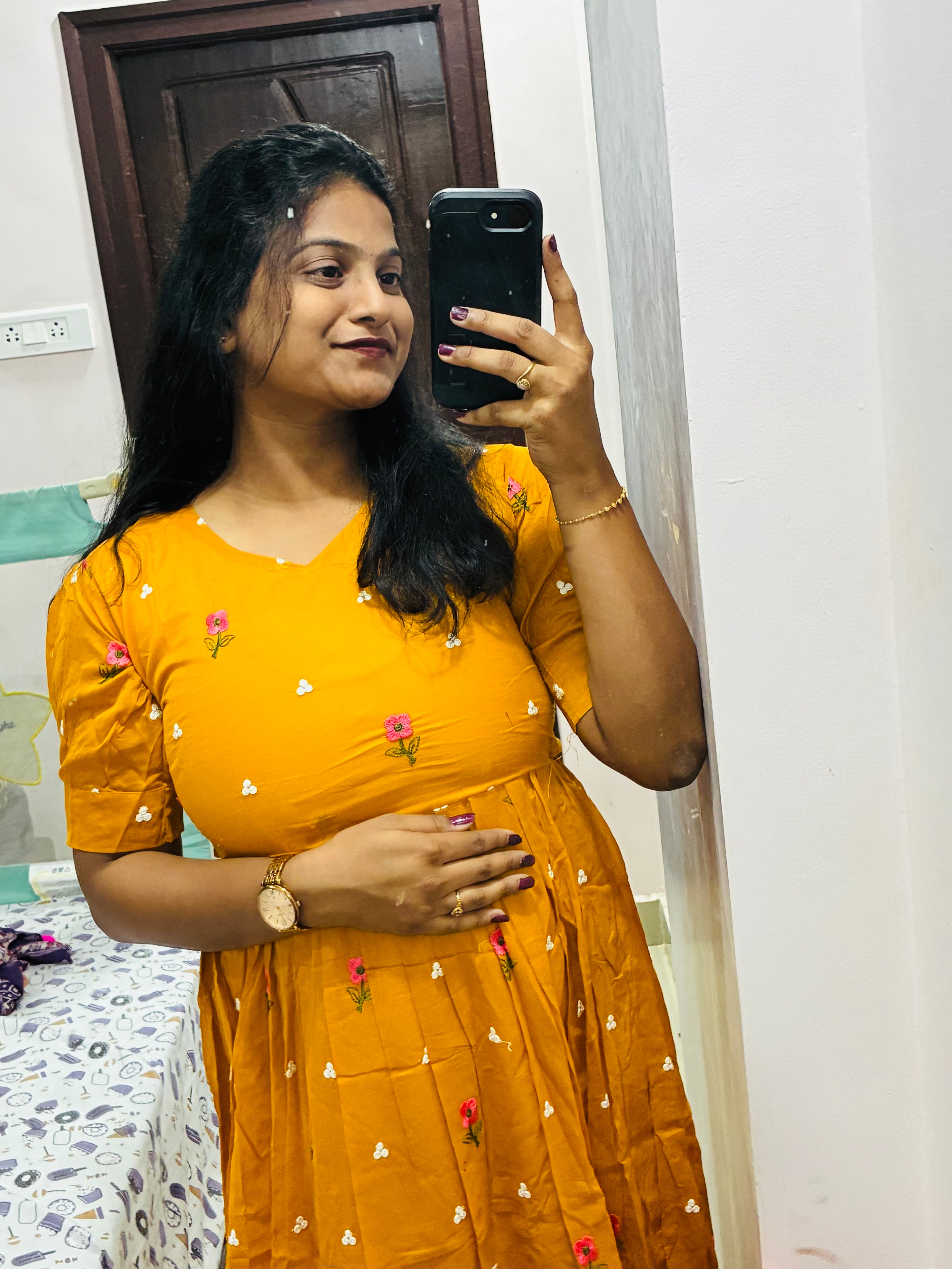 Yellow Mul Cotton Frock