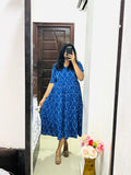 Blue Ikkat Pure Cotton Dress ✨💙