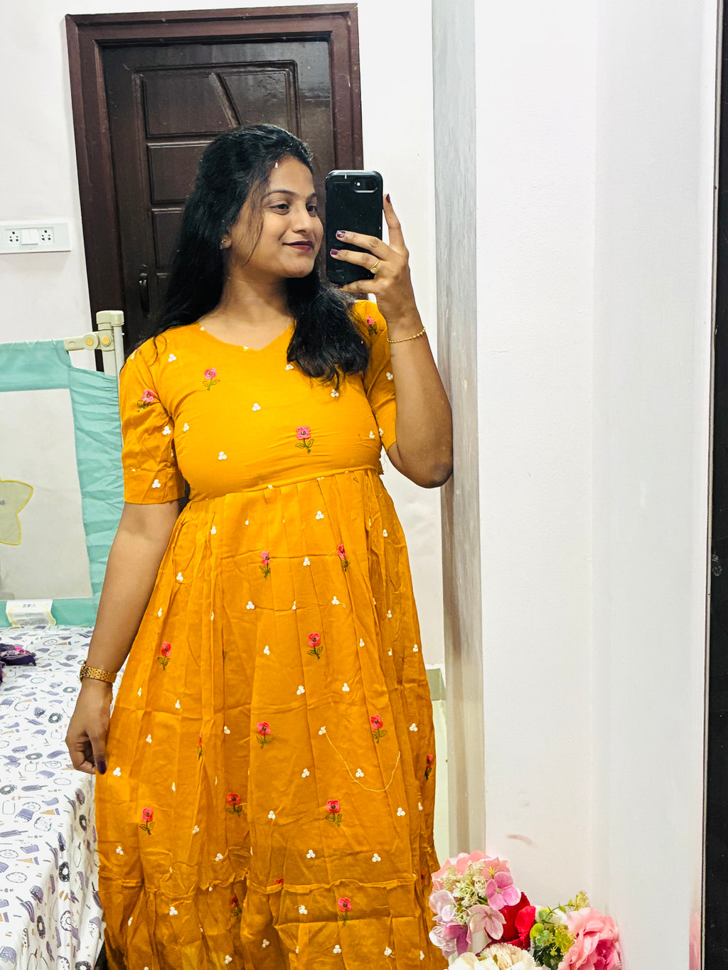 Yellow Mul Cotton Frock