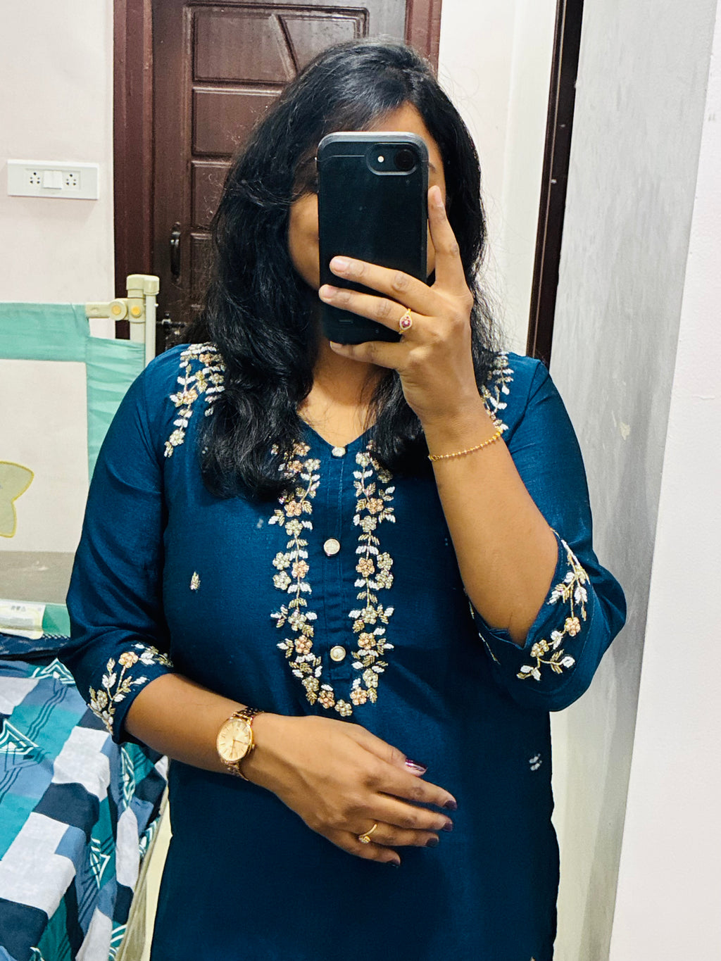 Navy blue kurta set