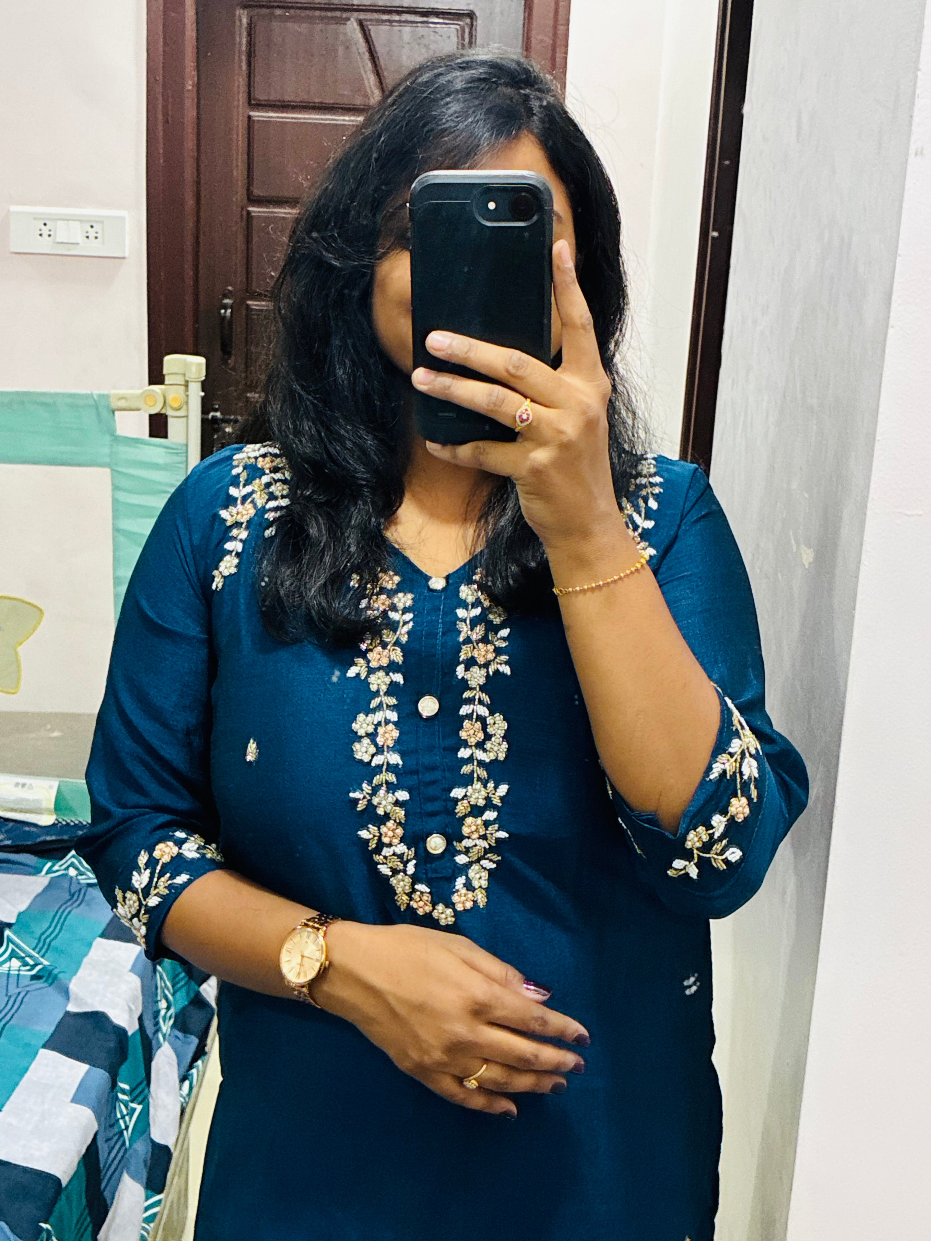 Navy blue kurta set