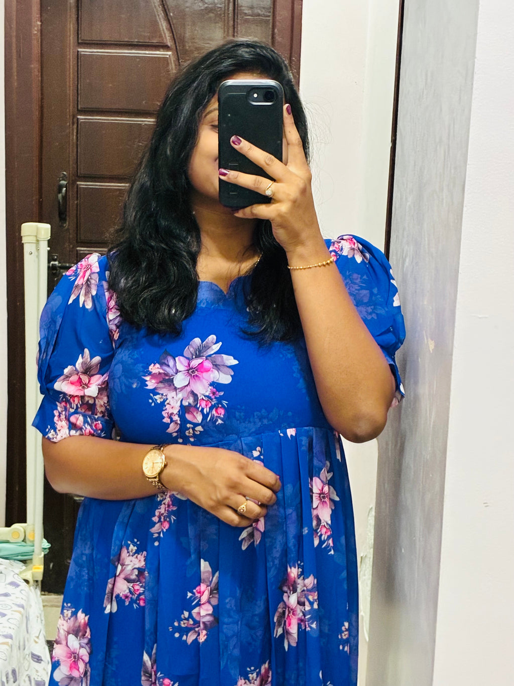 Navy blue floral frock