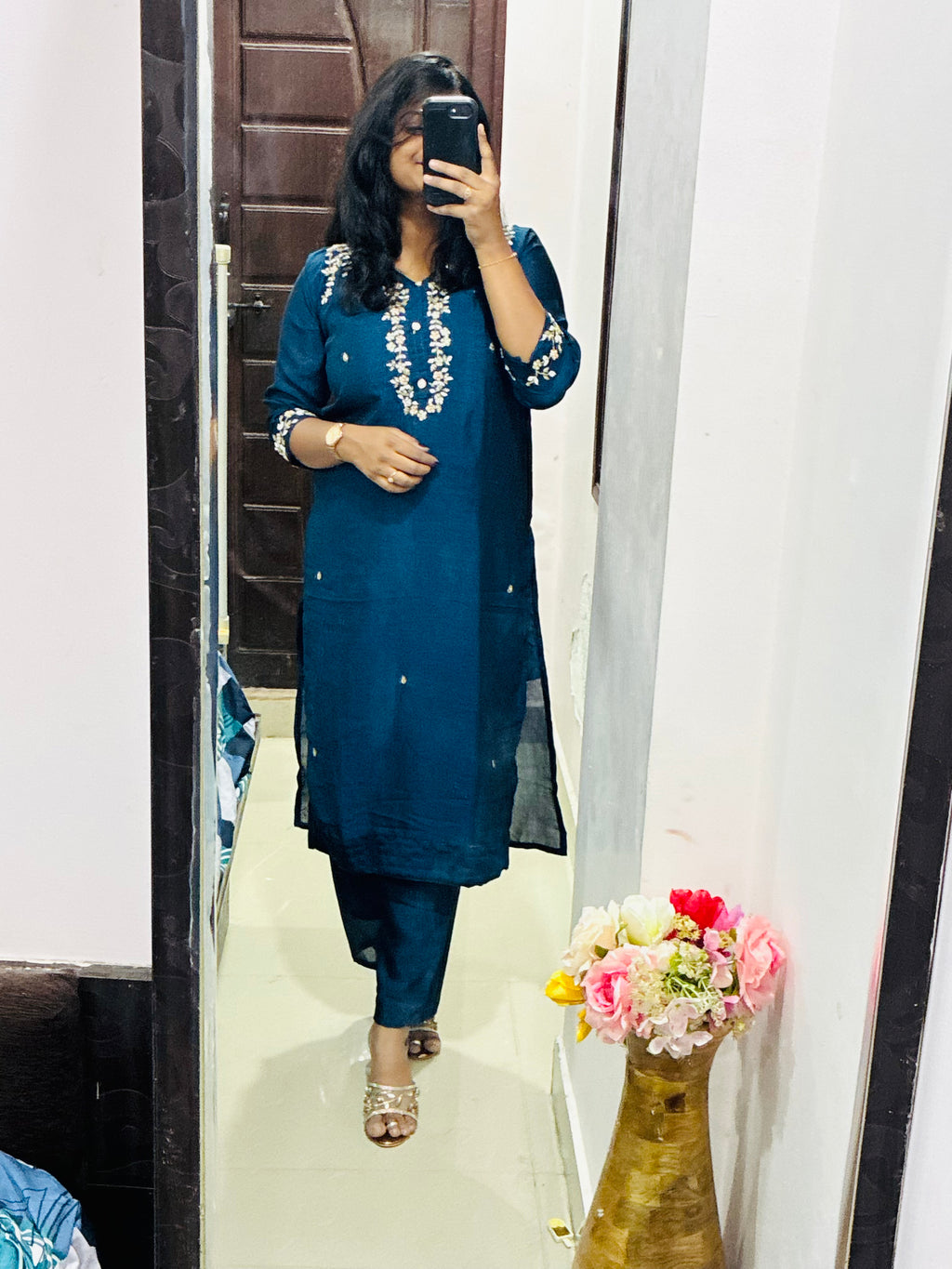 Navy blue kurta set