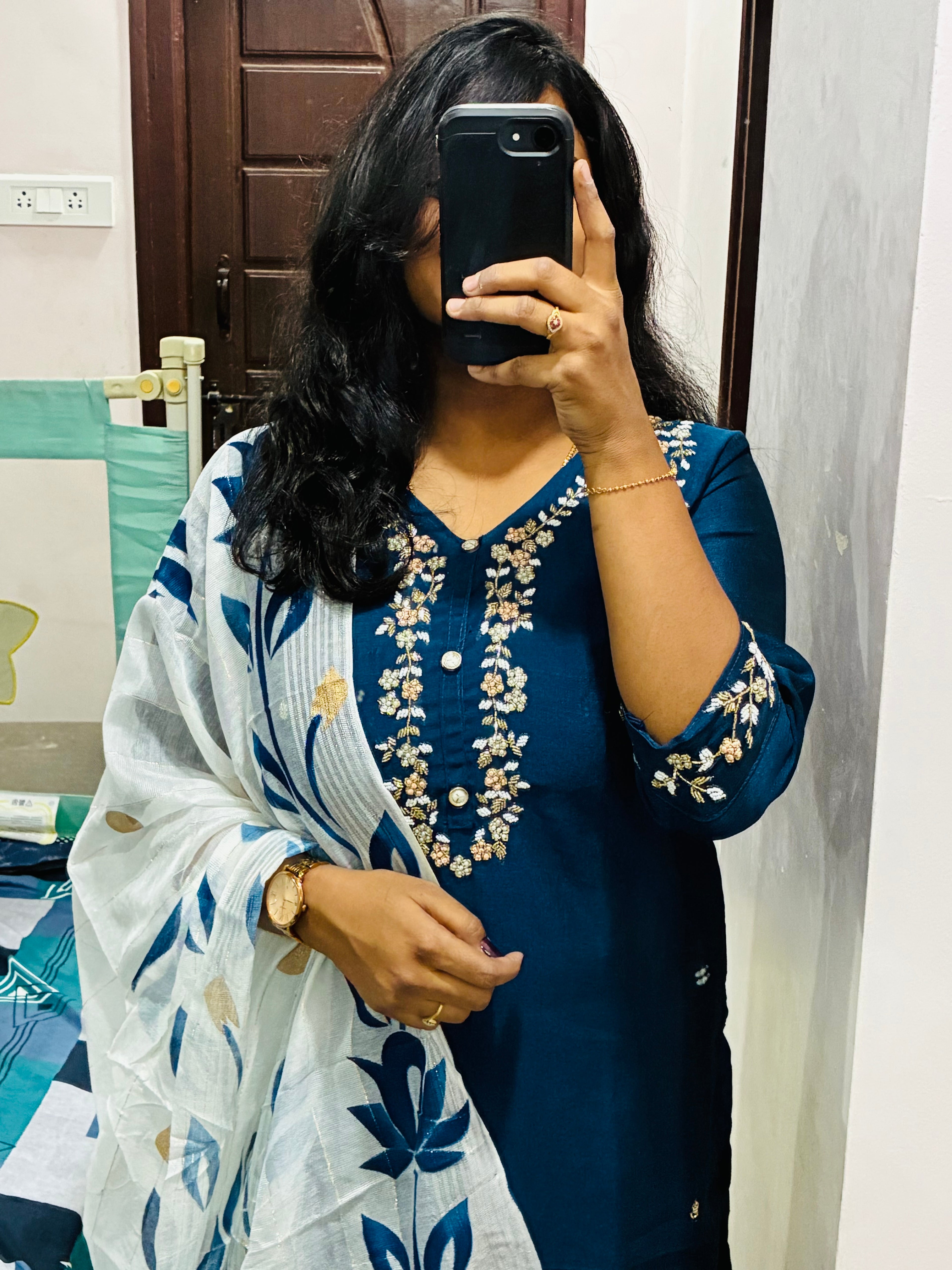 Navy blue kurta set