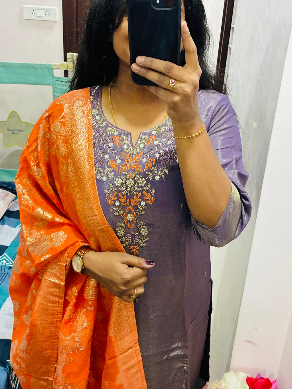 Lavender Roman Silk Kurta Set!