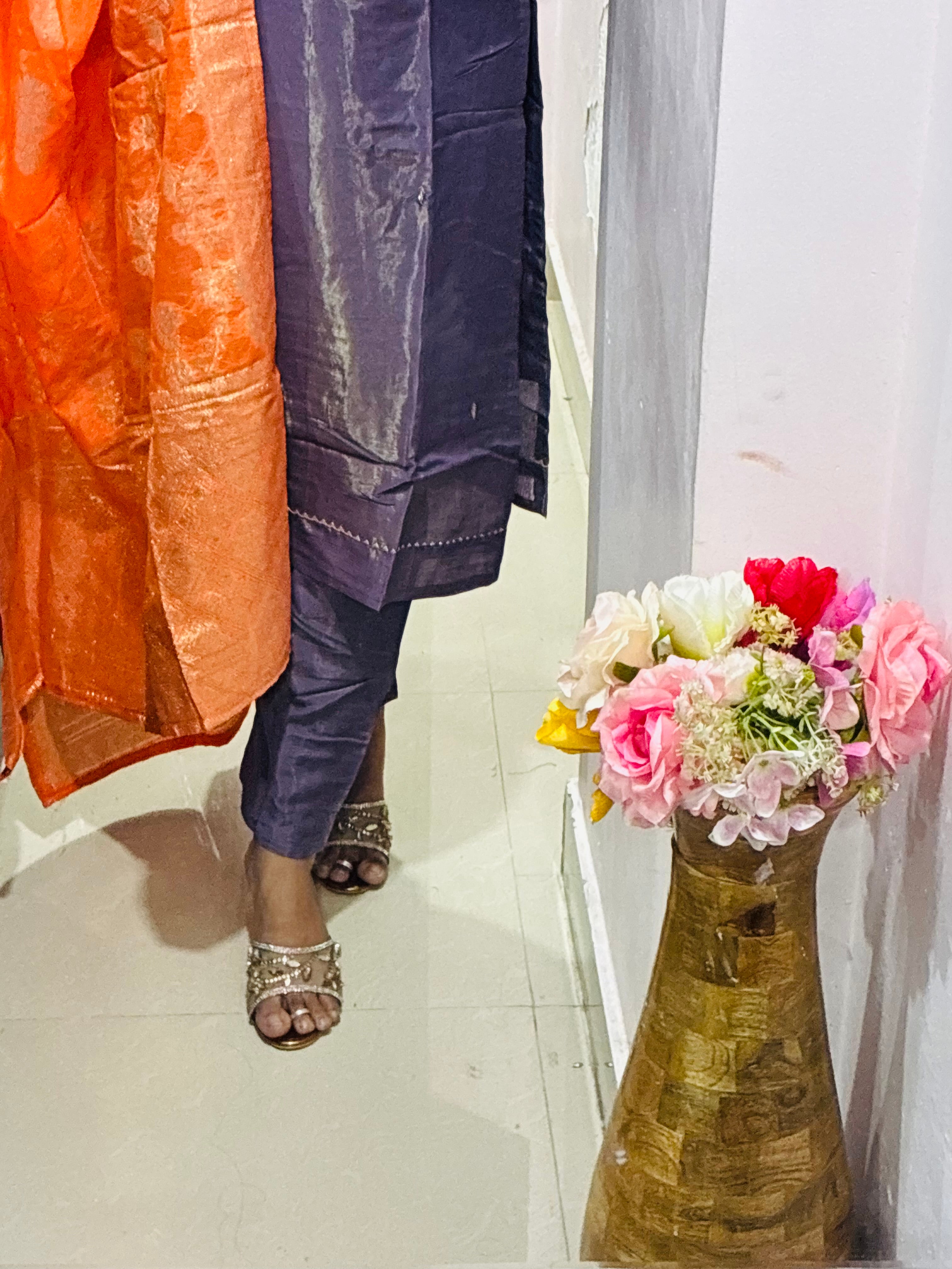 Lavender Roman Silk Kurta Set!